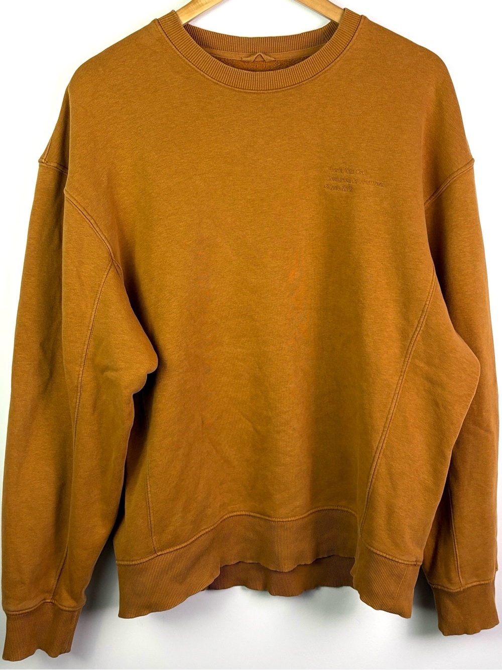 Frank and Oak Crewneck Sweatshirt in Burnt Orange size L